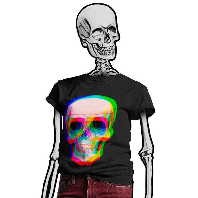 Camiseta con diseño de calavera en 3D